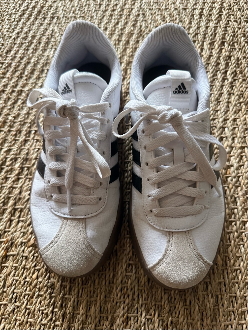 Adidas Men’s White and Black Classic Sneakers